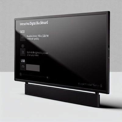 Black Or OEM Interactive Digital Blackboard with 350cd/m2 Brightness and USB Outputs